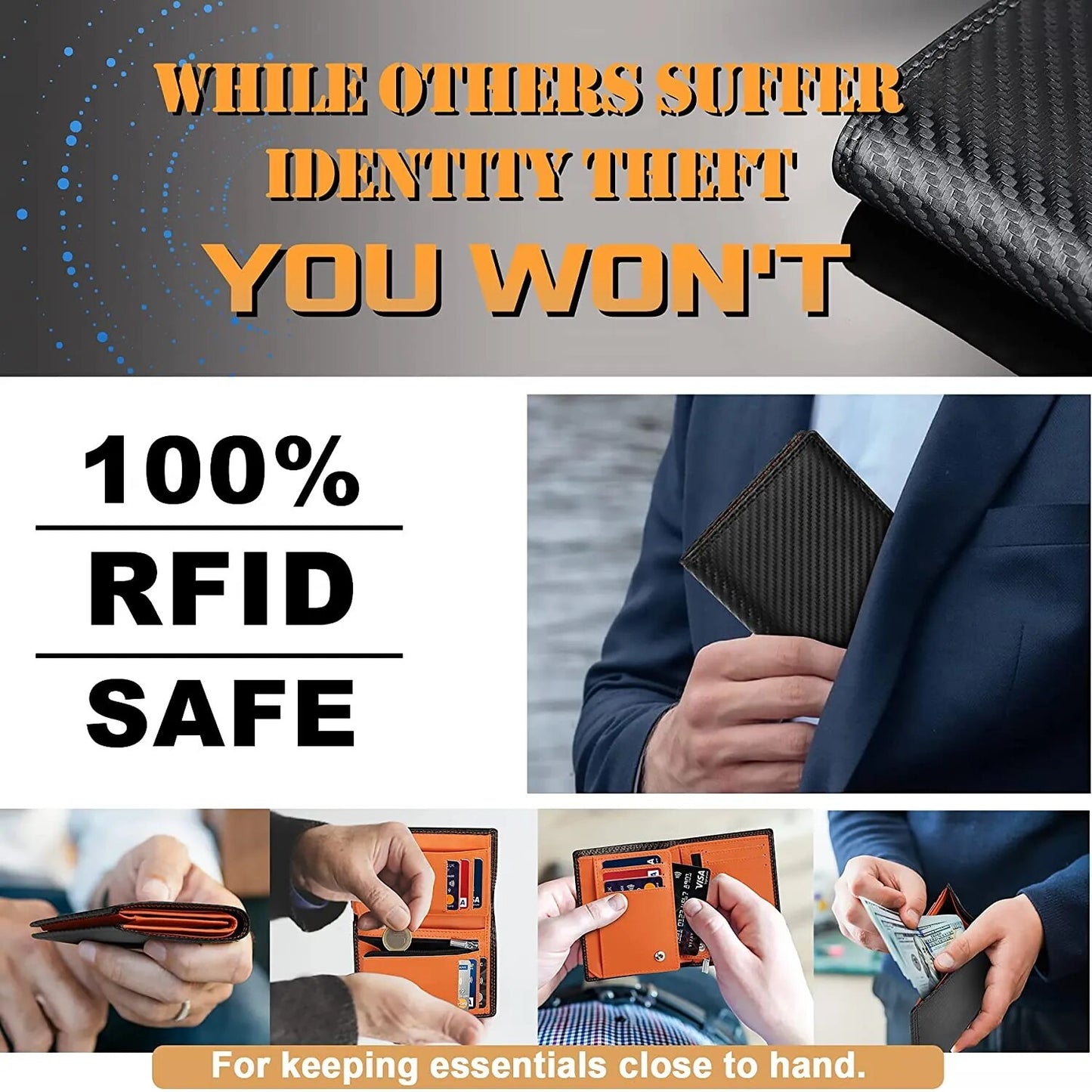 Dermic Carbon Fiber Shape Men Wallet