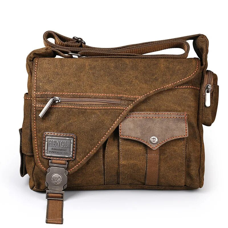 Men Canvas Multifunction Crossbody Bag