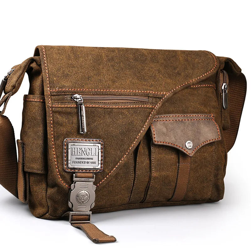 Men Canvas Multifunction Crossbody Bag