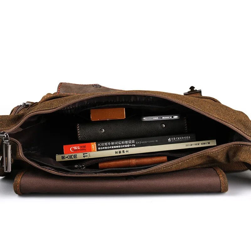 Men Canvas Multifunction Crossbody Bag