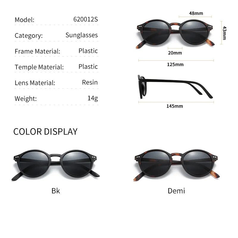 Retro Small Round Polarized Sunglasses