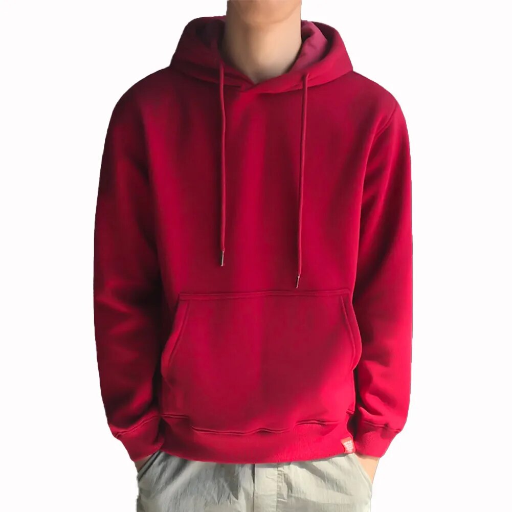 Men Casual Plain Pullover Hoodies