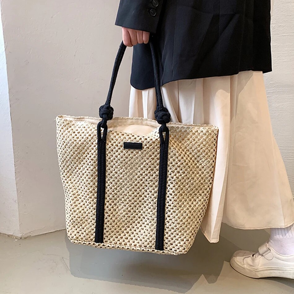 Trendy Straw Women Tote Bag Luxury