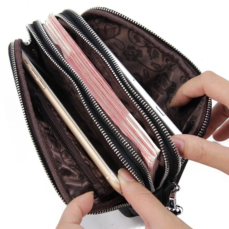 MJ Women Long Wallet Genuine Leather