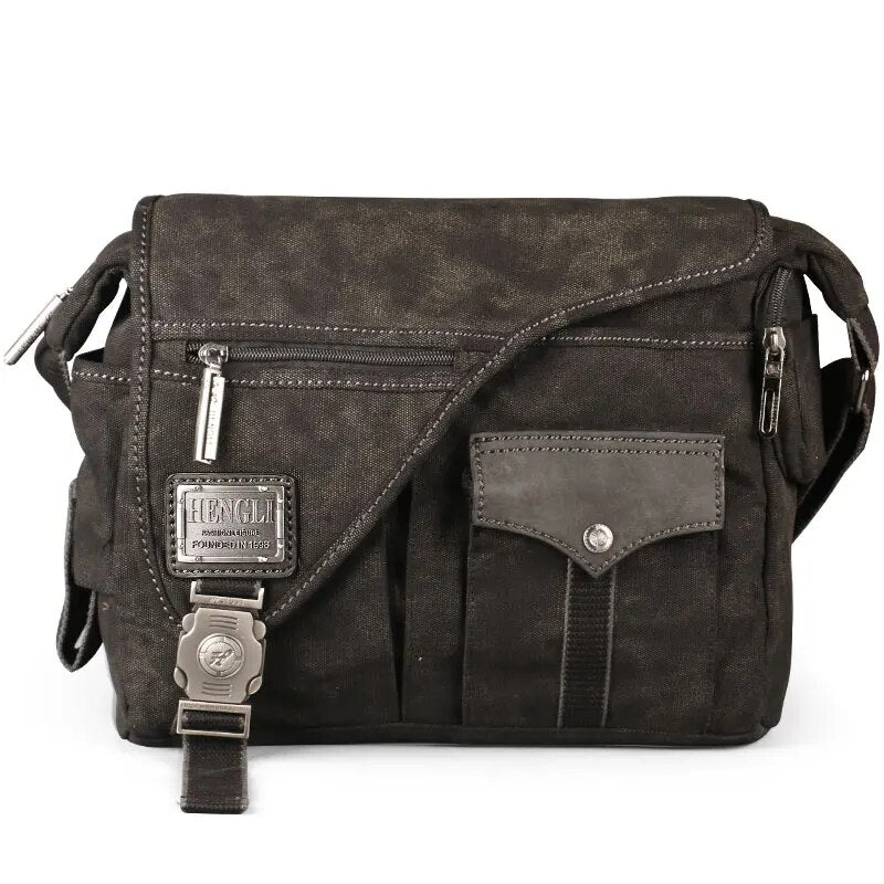 Men Canvas Multifunction Crossbody Bag