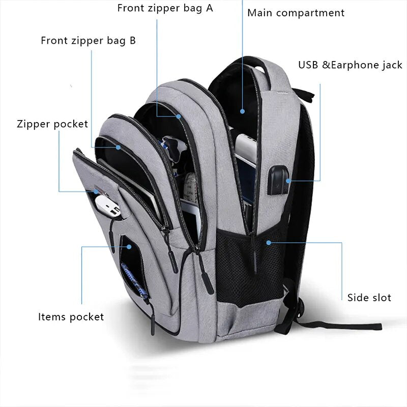 Large Capacity Backpack Men Laptop