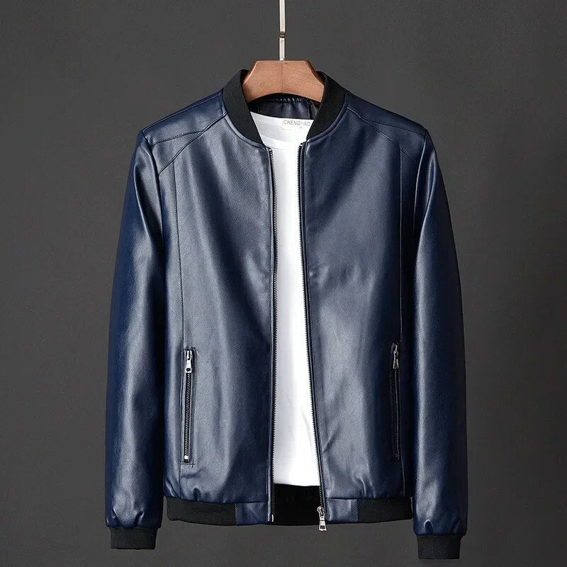 Men Leather Coat Korean Fashion