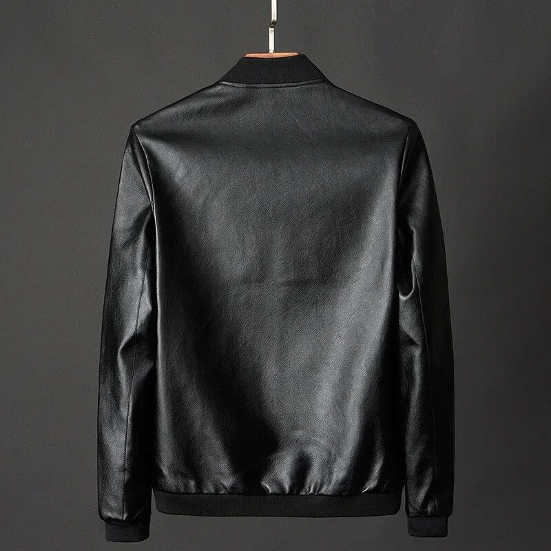 Men Leather Coat Korean Fashion