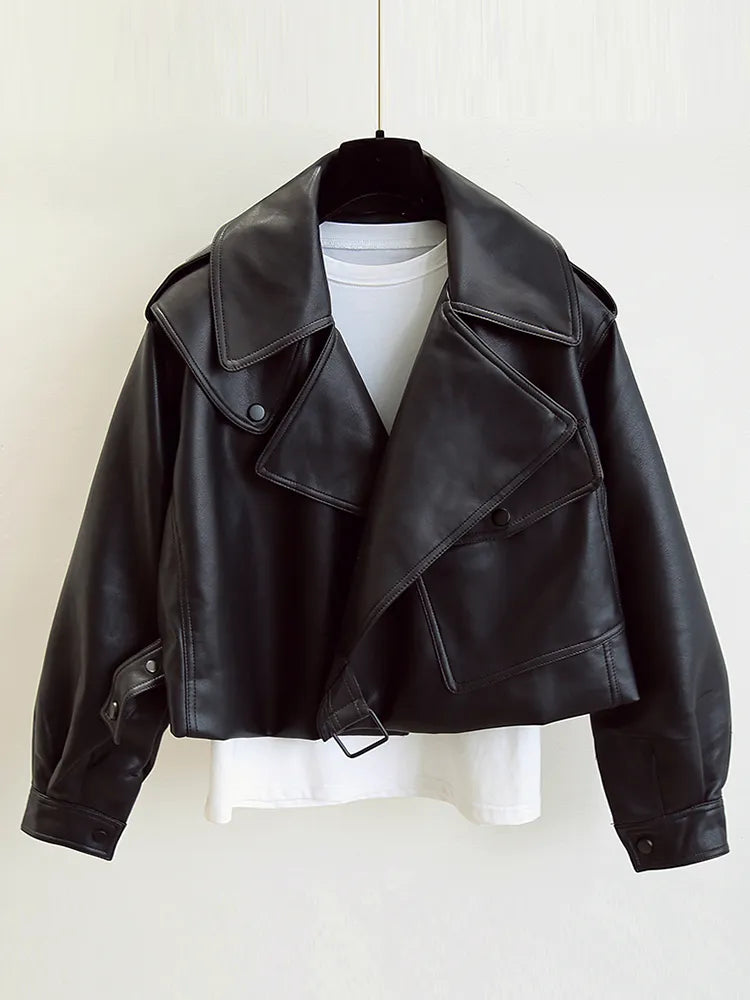 New Spring Women Faux Leather Jacket