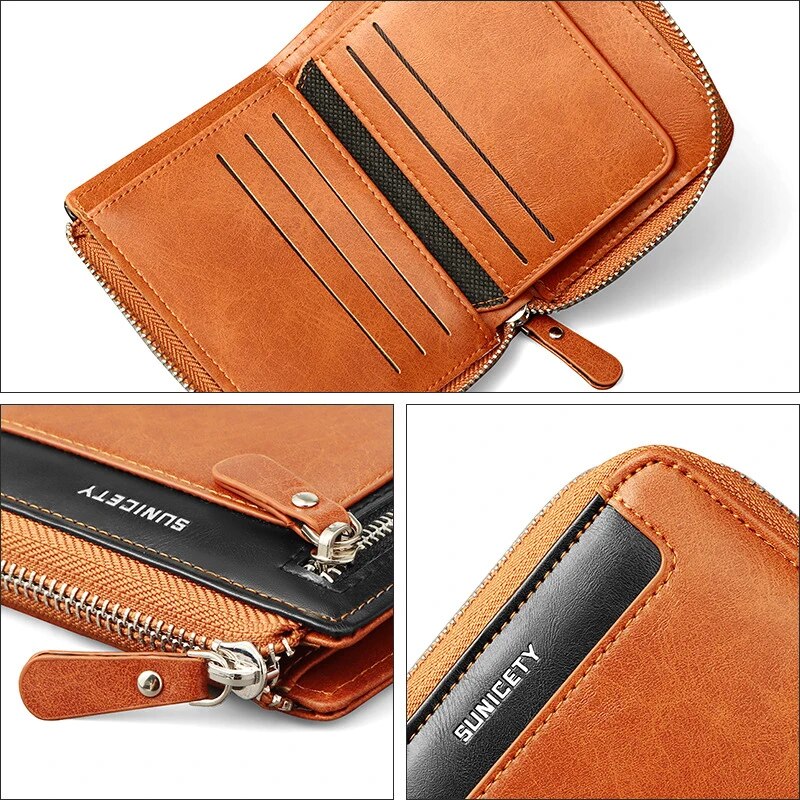 Zipper Men Wallet Luxury Designer