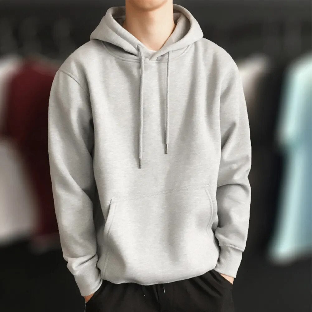 Men Casual Plain Pullover Hoodies