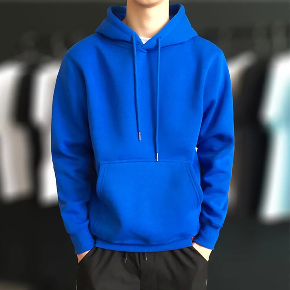 Men Casual Plain Pullover Hoodies