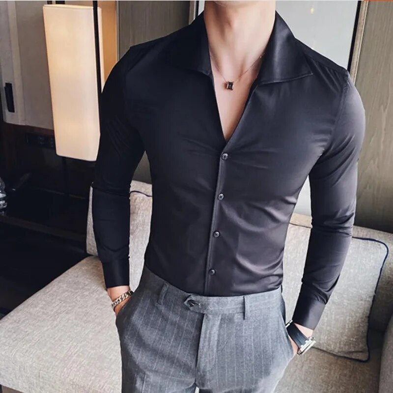 Spring High Quality V-neck Shirt S-3XL