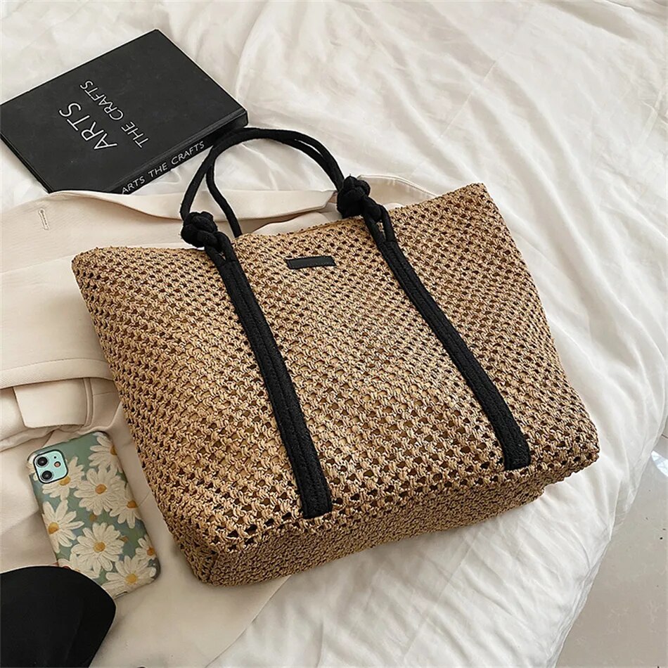 Trendy Straw Women Tote Bag Luxury