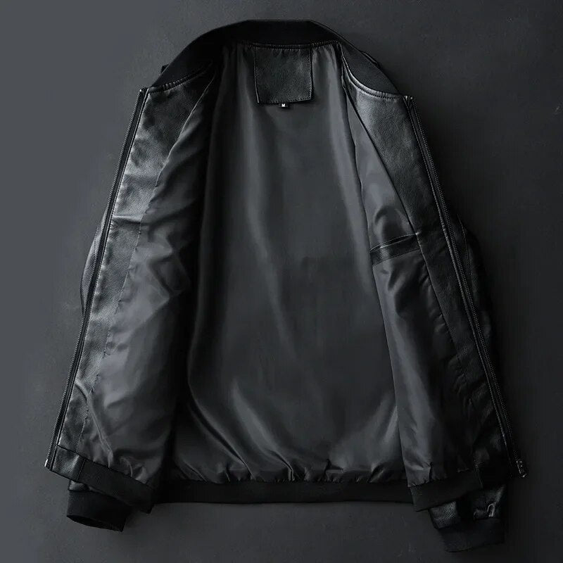 Men Leather Coat Korean Fashion